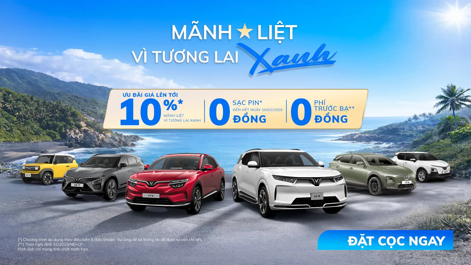 Mãnh Liệt Vì Tương Lai Xanh - Ưu Đãi VinFast Lên Đến 10%